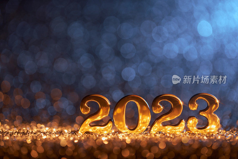 新年装饰2023 -金蓝色派对庆祝圣诞